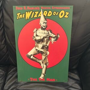Vintage Wizard of Oz Tin Man Metal Sign